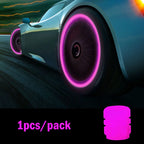 Luminous Valve Caps Car Tire Fluorescent Tyre Valve Stem Decor Luminous Cap Night Glowing Wheel Hub Nozzle Valve Caps