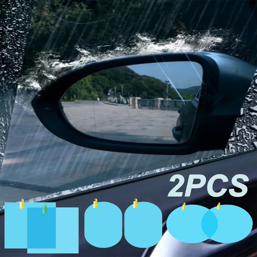 2PCS Car Rearview Mirror Cover Anti-Fog Anti-glare Rainproof Film Clear Sight Safe Driving Auto Protection Car Glass Amagi