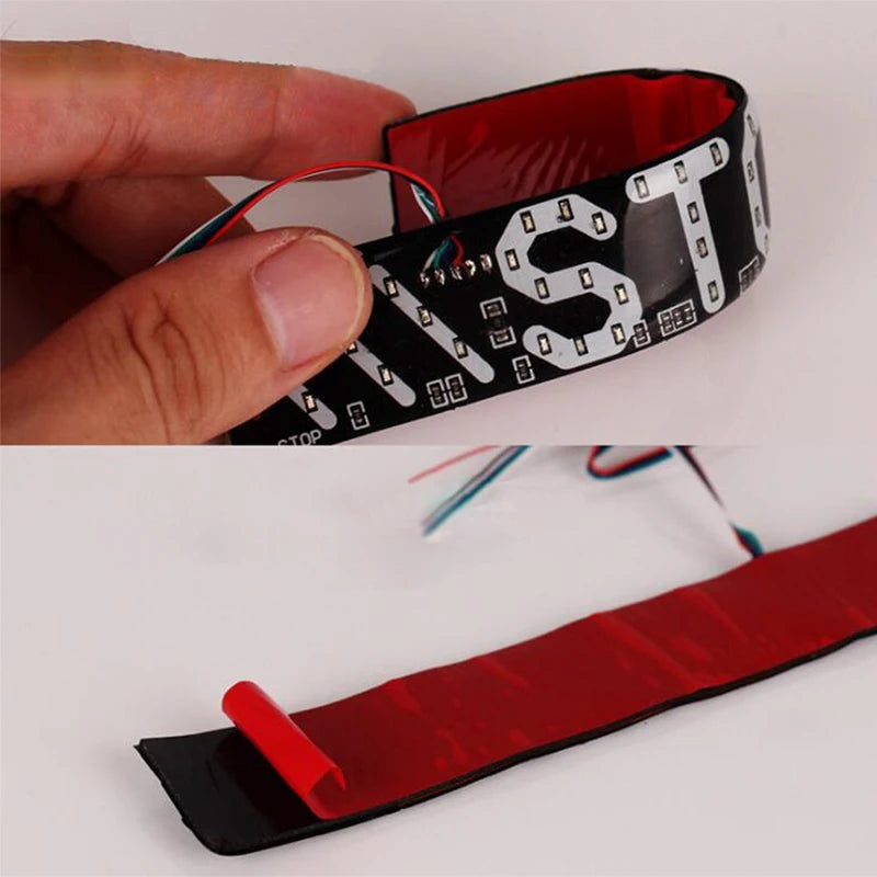 4LED Universal Motorcycle Stripe Stop Lamp Turning Left/right Waterproof Rear Tail Turn Signal License Plate Light DRL Lamp