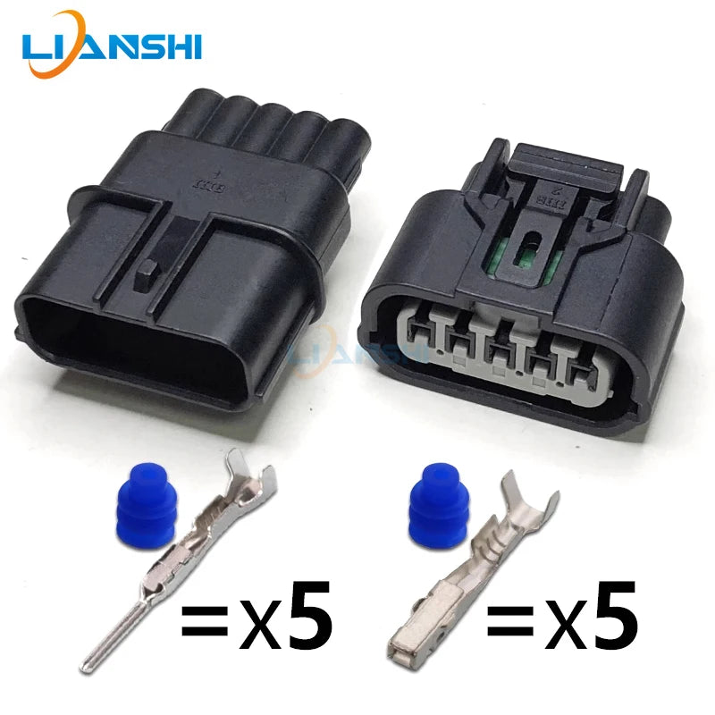 Automotive waterproof connector, two-hole wiring harness connector, 4p turn signal sensor plug, 6-core headlight LED driver plug