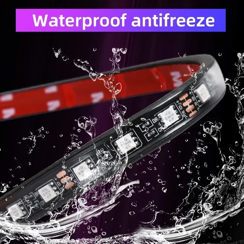 Motorcycle Atmosphere Underglow Lights LED Kits App Remote Control RGB Waterproof For Yamaha BMW Harley Suzuki E-bike Amagi