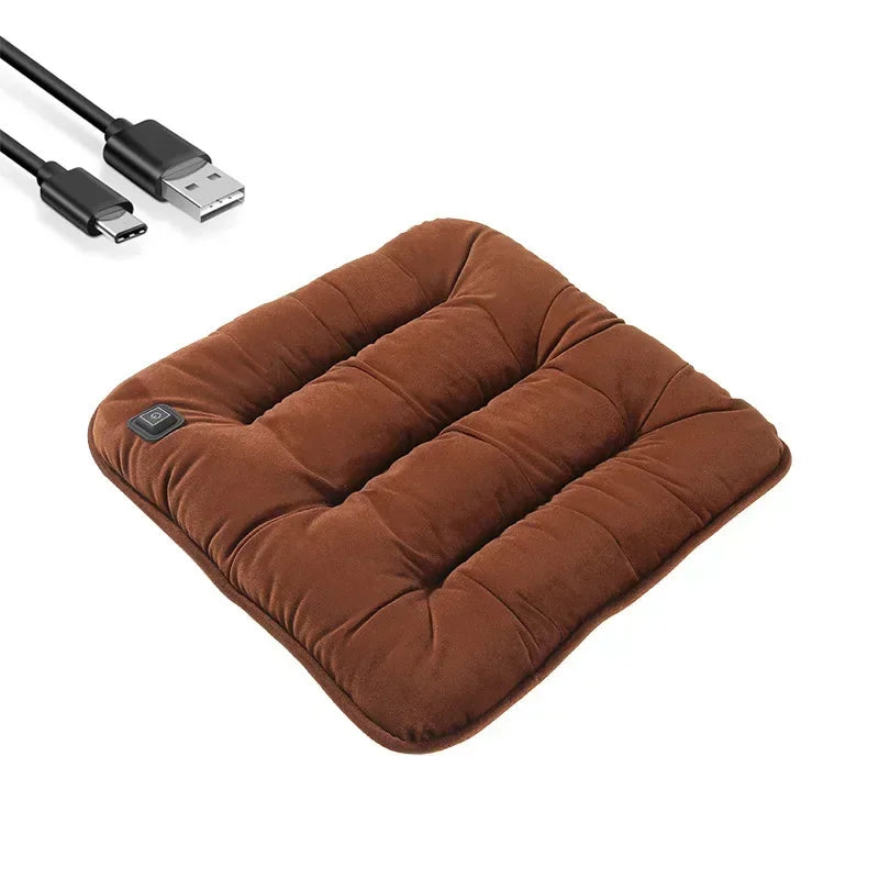 Car Heated Seat Cushion USB Power Graphene Heated Seat Pad 3 Levels Heating Seat Cushion for Park Stadium Car Travel Amagi