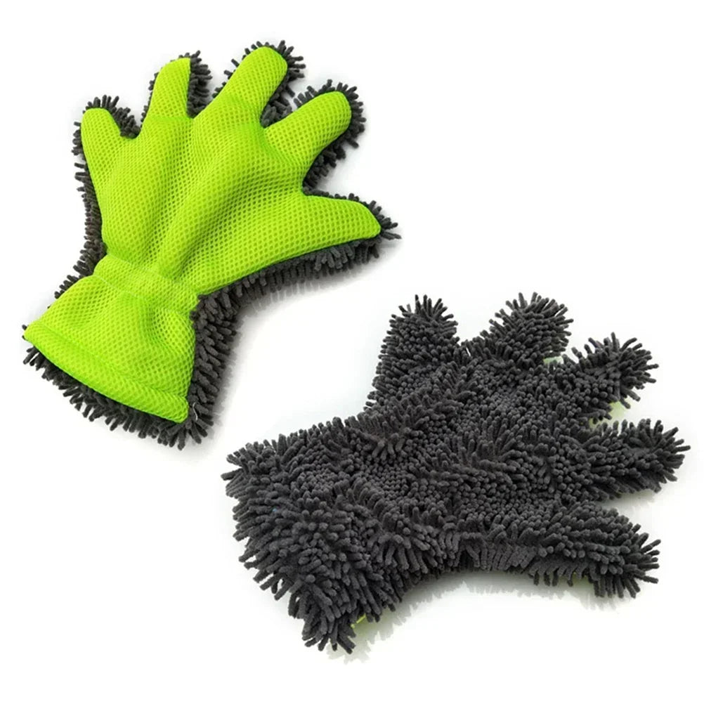 Five Finger Washing Car Gloves Plush Sponge Wheel Hub Cleaning Thickened Plush Does Not Damage Car Paint Comprehensive Amagi
