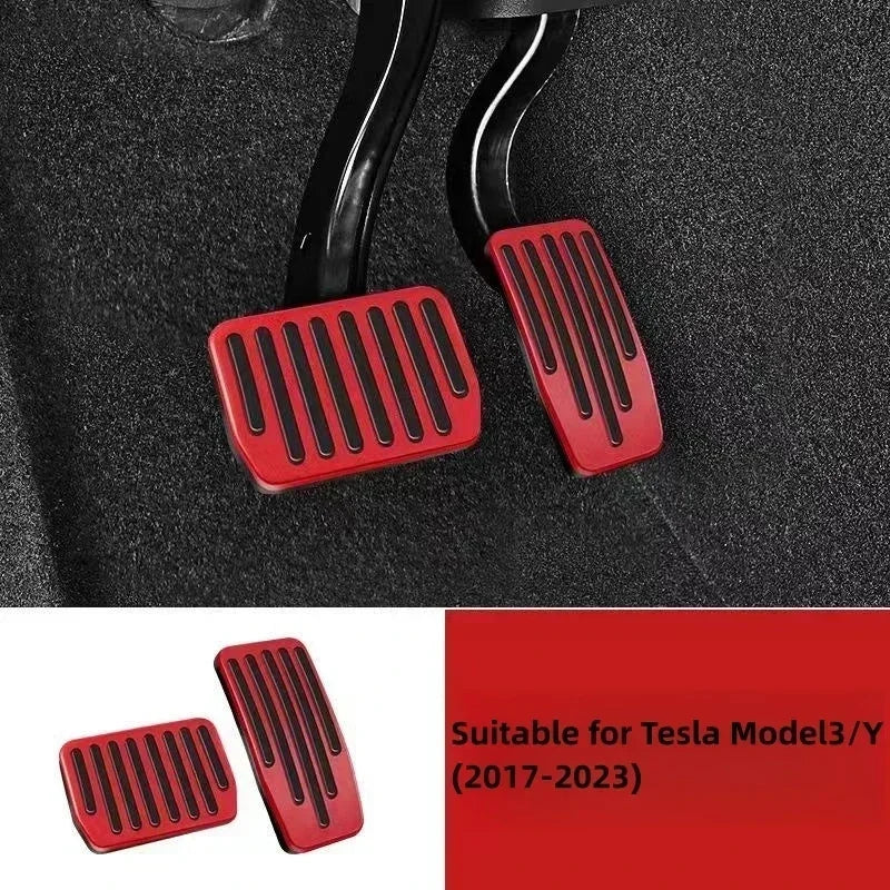 For Tesla Model 3/Y Aluminum Pedal Cover 2 Pack Accessories 2019-2024 Foot Pedal Pads Anti-Slip Performance Accelerator amagi