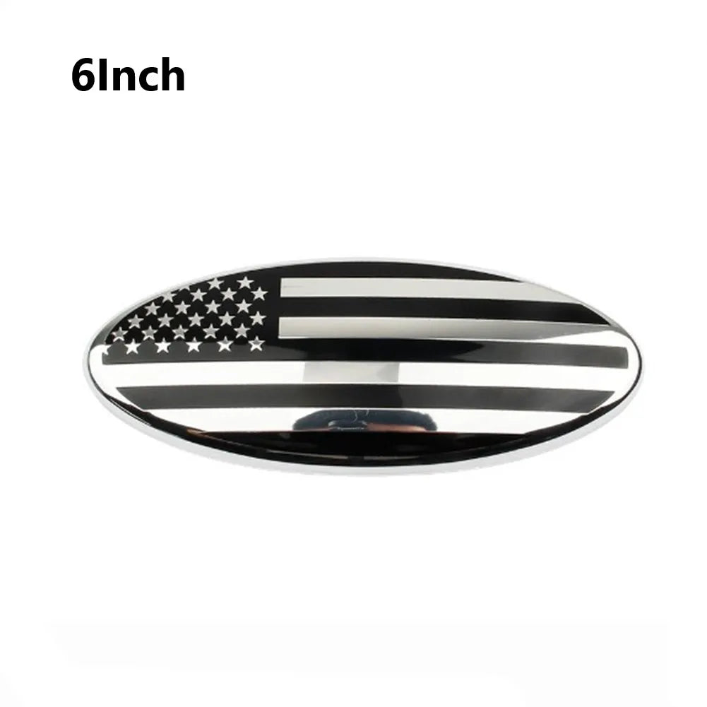 6 Inch Car Oval Front Grille Emblem For Ford F150 F350 FRONT GRILL Tailgate US Flag Oval Emblem Badge Car Decoration