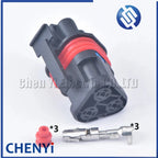 1 set Black 3 Pin female or male Automotive waterproof connector plug Harness connector sheath 14165.592.699