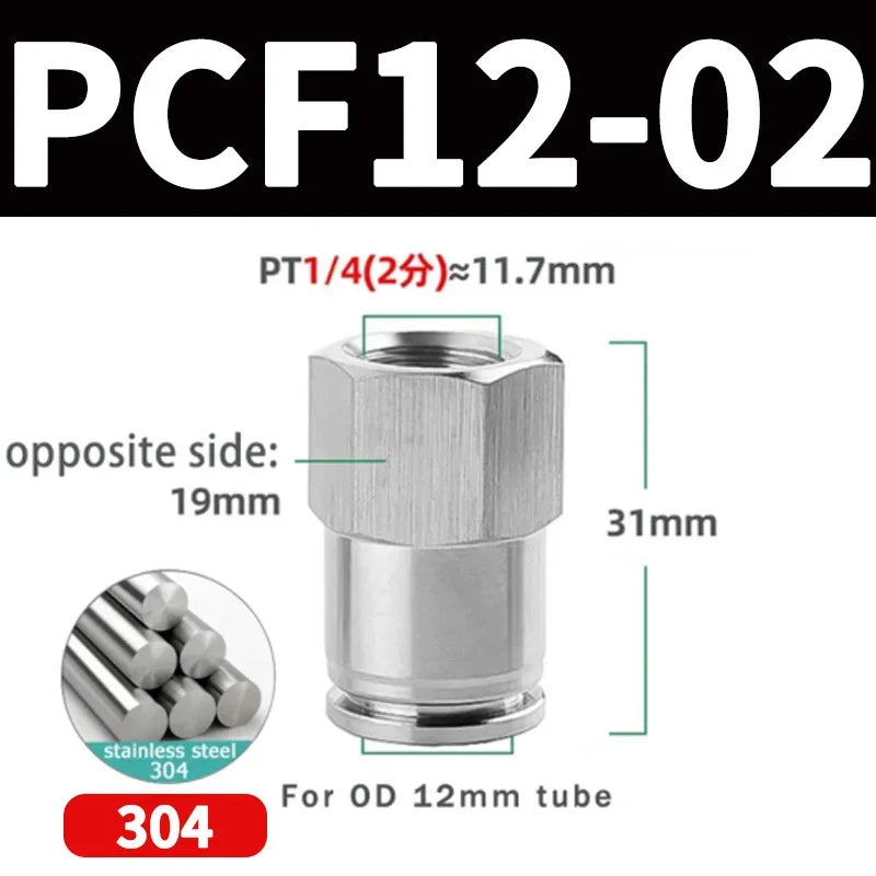 304 Stainless Steel Quick-Connect Air Hose Fittings - BSP 1/8",1/4",3/8",1/2 Pneumatic Pipe Connectors with Corrosion Resistance