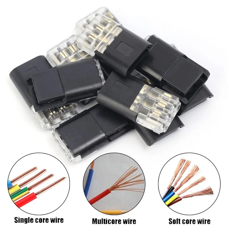10/1pcs New Electrical Connector 3-Wire Interchangeable Quick Wire Connector Automotive Wire Cable Ribbon Terminal Connector