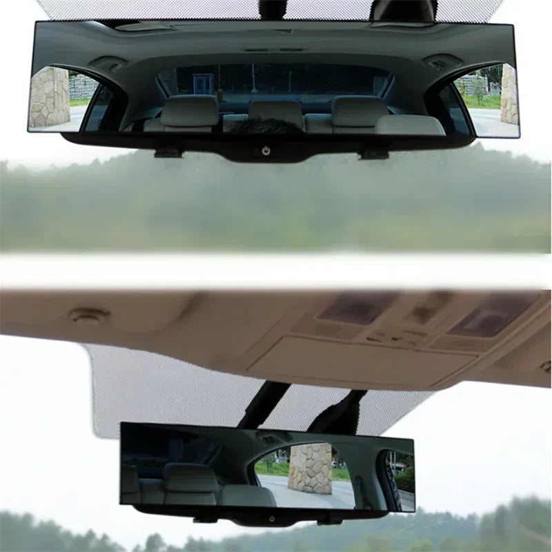 Car Snap-on HD Large Field of View Anti-fog Rear-view Mirror Universal Anti-glare Wide-angle Mirror White Car Accessories Amagi