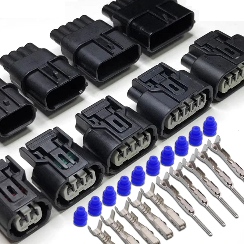 Automotive waterproof connector, two-hole wiring harness connector, 4p turn signal sensor plug, 6-core headlight LED driver plug