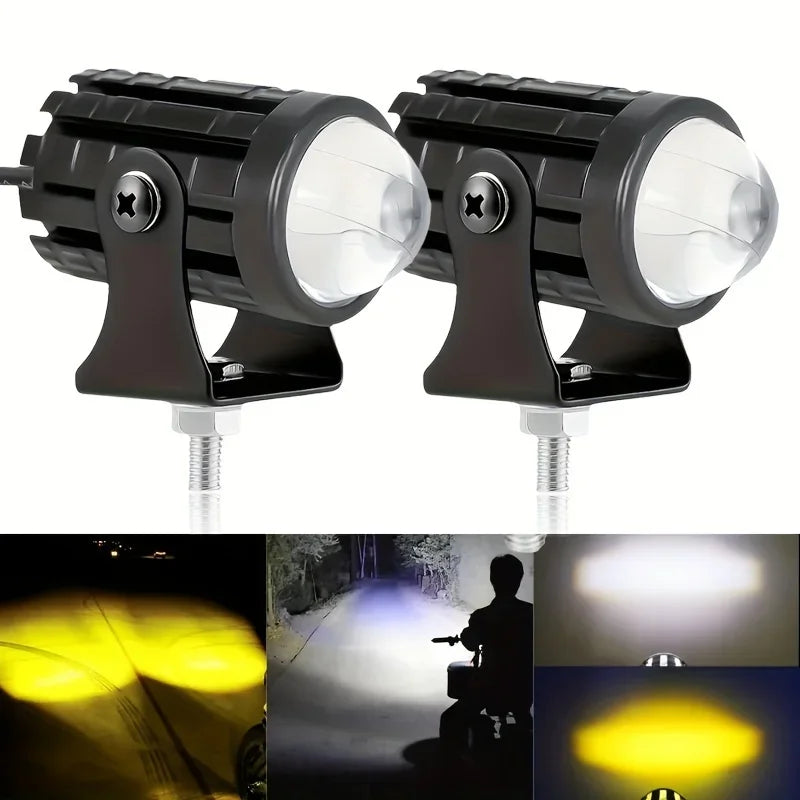 Motorcycle Mini Driving Light Dual Colo for Headlight Auxiliary Spotlight Lamp R ATV Scooter Moto Fog Light Accessorie 12V Amagi
