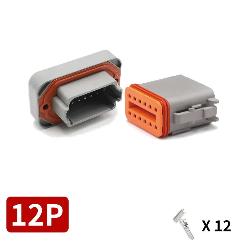 Deutsch DT/DTM/DTP/DTF Series Waterproof Connector 2-12Pin | Flange Mount for Automotive & Industrial Wiring Harness