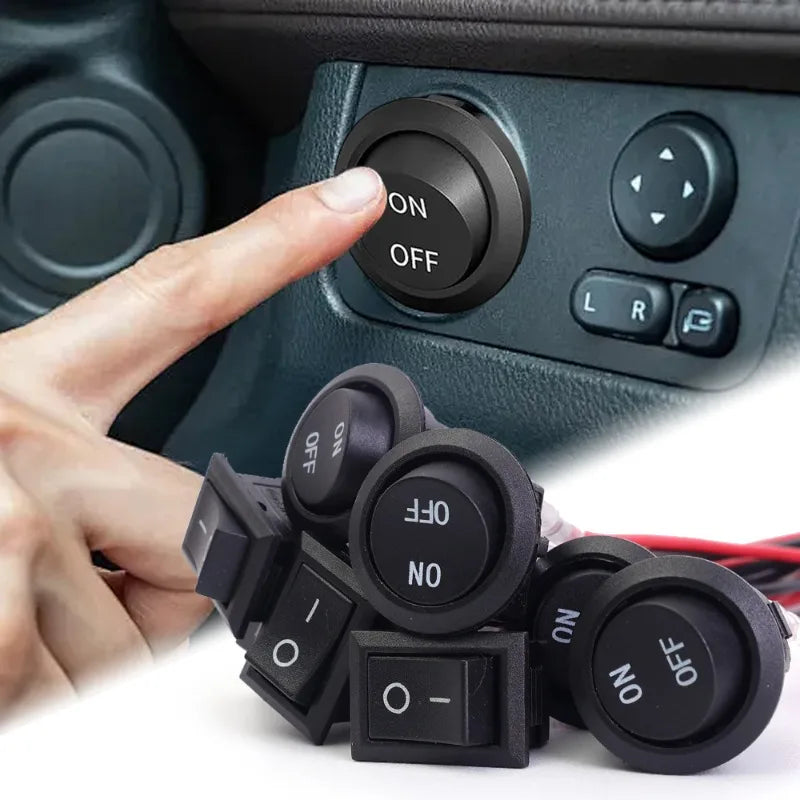 1/5/10pcs Car Motorcycle Toggle ON-OFF 2 Pin Rocker Switch with 16CM Pre-Wired Terminals 12V/24V Power Switch for Marine Boat