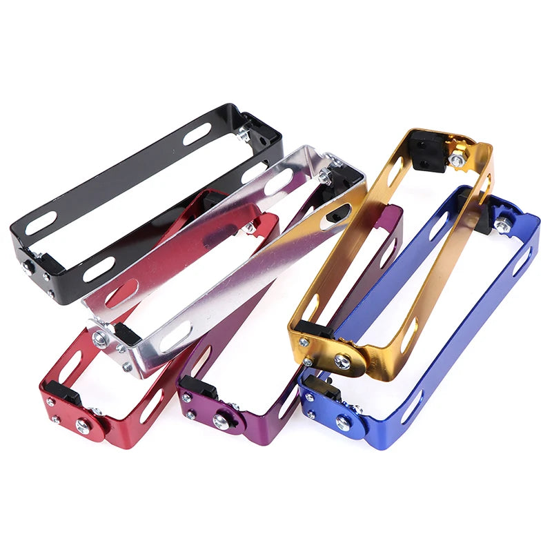 Universal Motorcycle Car License Plate Frame Aluminum Power Racing Auto Adjustable Angle Metal License Plate Holder Bracket