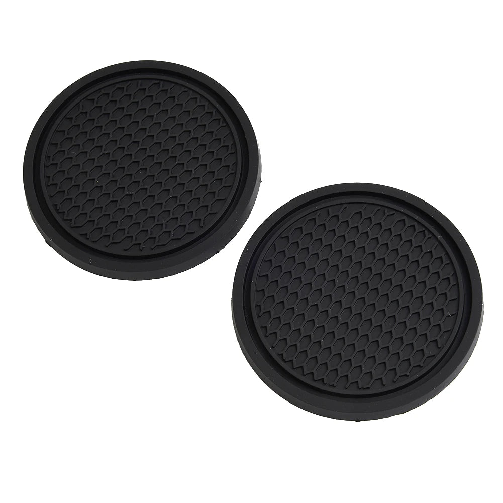 2 Pcs Black Car Auto Cup Holder Anti Slip Insert Coasters Pads For Car Interior Decoration Car Styling Accessories