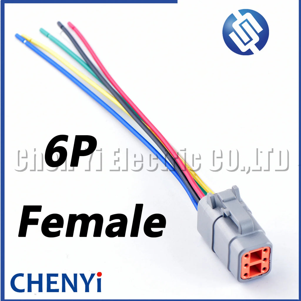 DTM series 6 Pin Automotive waterproof connector Sealed Wire Harness Plug DTM06-6S DTM04-6P with 15cm wires For Deutsch