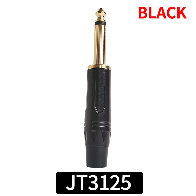 4/10/20PCS 6.3mm Mono Plug to Gold RCA Connector, Coaxial AV Audio Video Solder Adapter for Speaker, Amplifier, Mixer,PC DIY Use