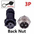 5/20Sets GX16 M16 QL16 16MM Aviation Plug&Socket:Male Female Docking Back Nut Panel Mounted Connector with 2/3/4/5/6/7/8/9 Pins