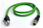 M12 X-Code 8Pin Male to RJ45 Gigabit Ethernet Cable 10Gbps IP67 Shielded - Industrial CAT6A Network Wire for Robotics & Harsh