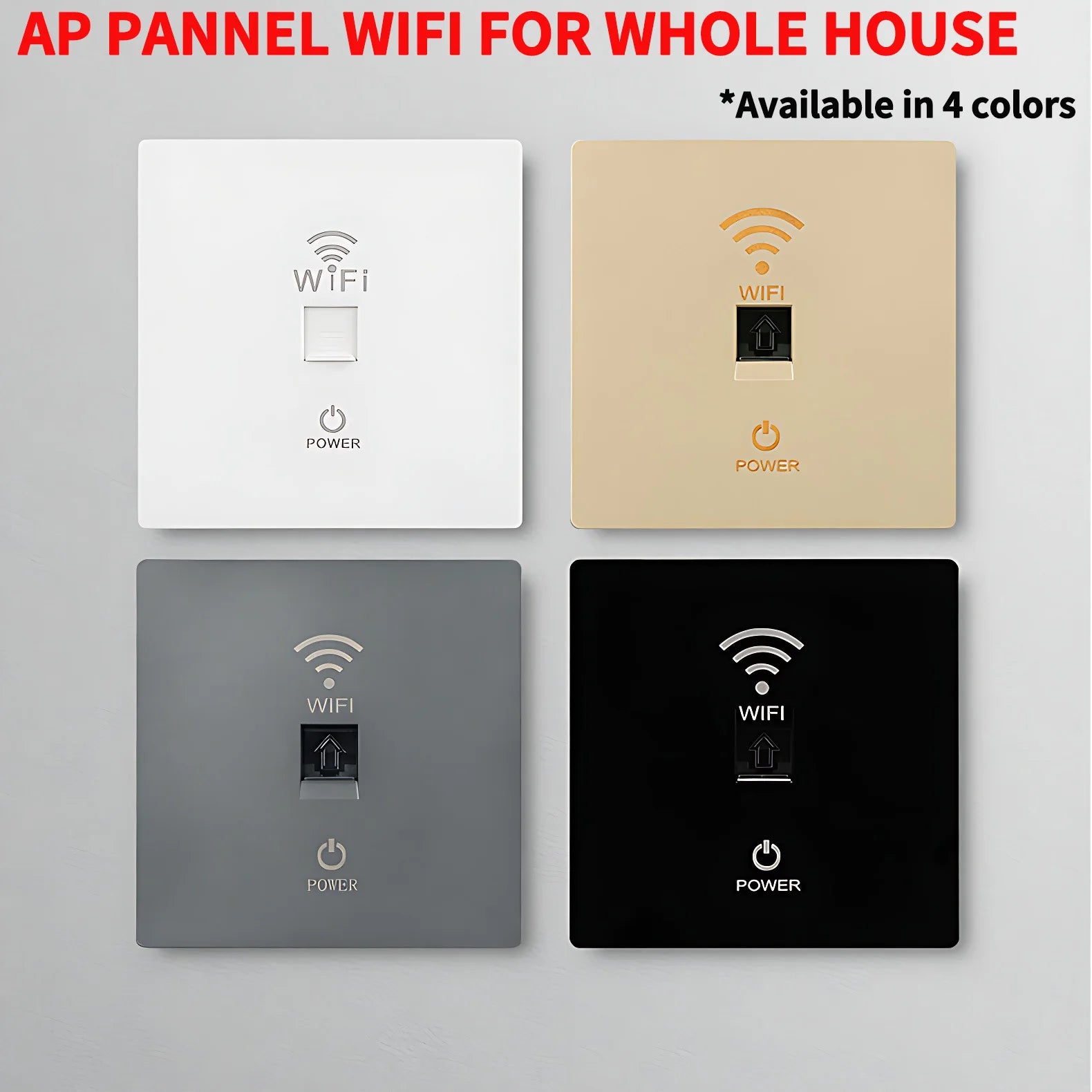 In-Wall Smart WiFi Router Panel 1000Mbps - 86-Type Hidden AP with 110V-220V for Home/Hotel Network Coverage