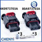 3 Pin Auto waterproof connector PDC Parking radar Sensor Plug 80A973703A 4K0973703A 80A 973 703 A 4K0 973 703 A