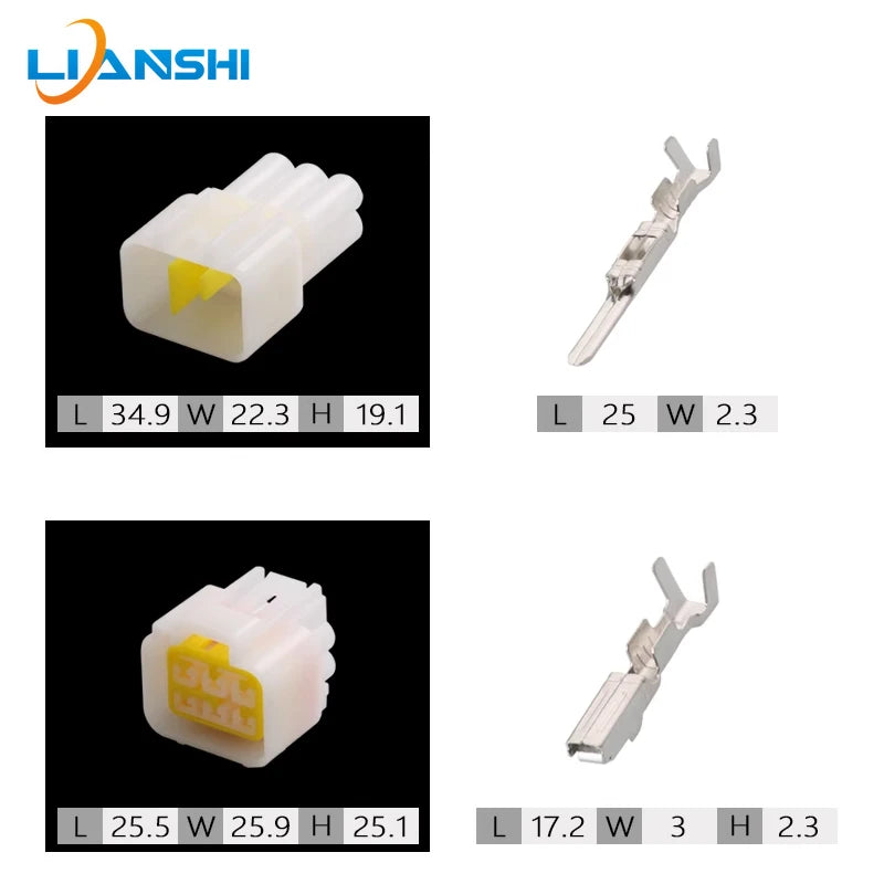 FW-C-6F-B/FW-C-6M-B Automotive waterproof connector Connector 6p harness plug rubber shell with terminal