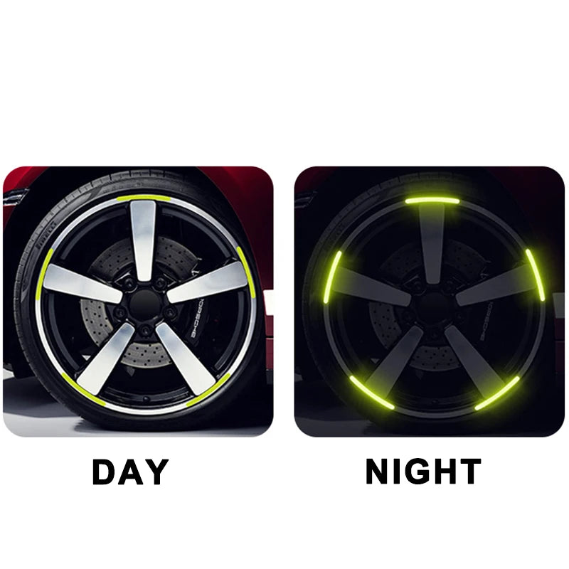 10pcs Car Wheel Hub Reflective Sticker Decorative Strips For Volkswagen Golf 4 5 7 6 Chevrolet Cruze Honda Civic Accord 2023