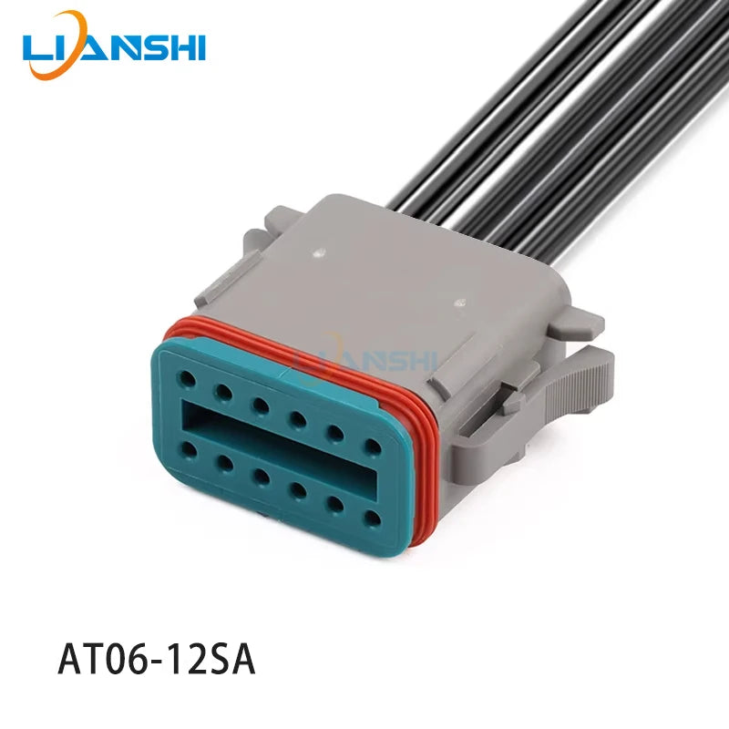 AT06-12SA-RD01 Waterproof Connector - 12-Pin Wiring Harness Plug-In Female Connector with Terminal AT06-12SA