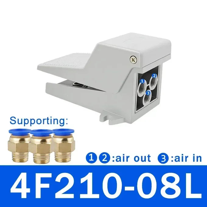 Lockable Pneumatic Foot Pedal Valve Switch, 2 Position 5 Way Air Control Valve FV320 FV420 4F210-08GL for Industrial Machinery