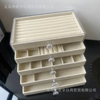 Layer Drawer Style Velvet Jewelry Box Earring Bracelet Storage Rack Multi Layer Display Case for Jewelry Accessories Amagi