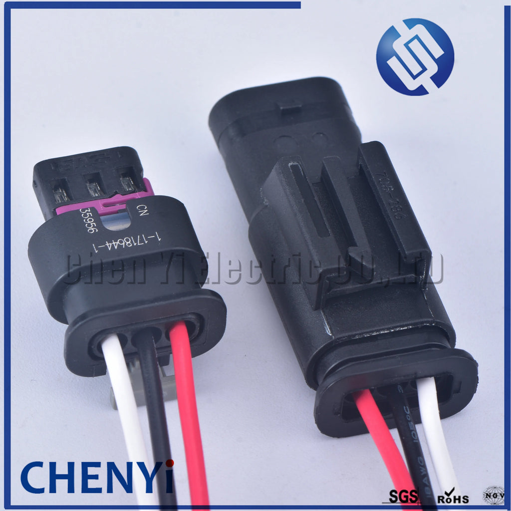 3 Pin PDC Parking Sensor Plug Connector For PASSAT A1 A3 A4 A6 A7 Q5 Q7 R8 4F0973703 1718653-1 4F0 973 703 With 15cm wire