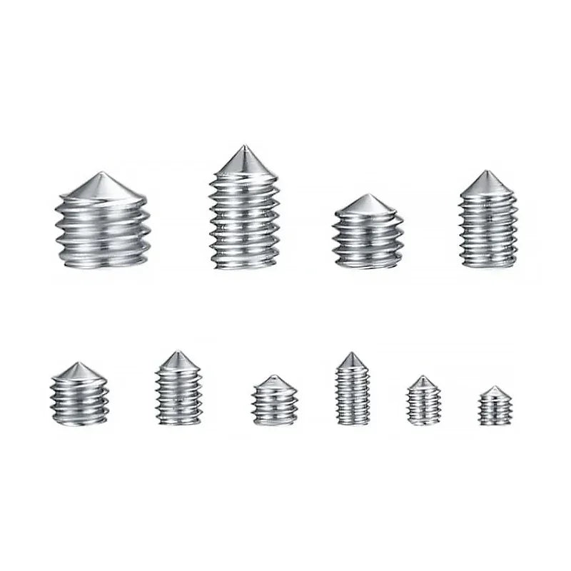 250Pcs/Box M3/M4/M5/M6/M8 Stainless Steel Allen Head Socket Hex Set Grub Screw Assortment Cup Point Set Screws With Plastic Box