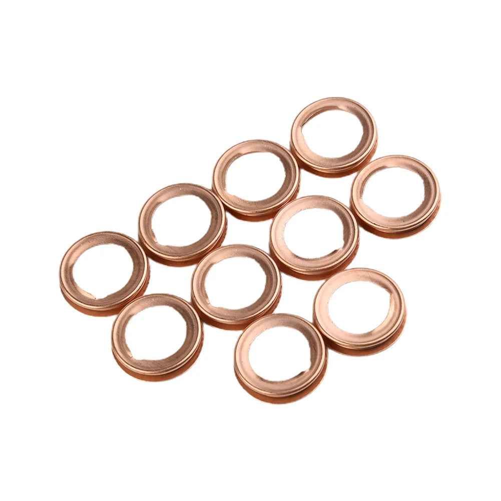10 Pcs Metal Oil Drain Plug Crush Washer Gasket 11026-01M02 For Nissan For Infiniti Oil Drain Plug Crush Washers Gaskets