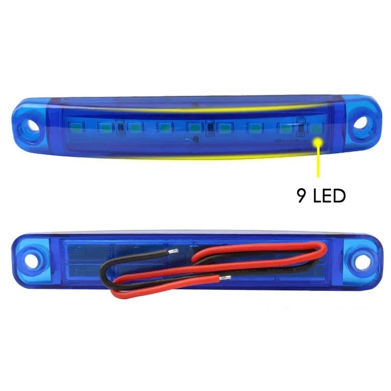 9 LED Waterproof Side Warning Light Multicolor Truck Trailer Bus Van Lorry Width Lamp Signal Marker Bulb Lamp 12V 24V Accessorie