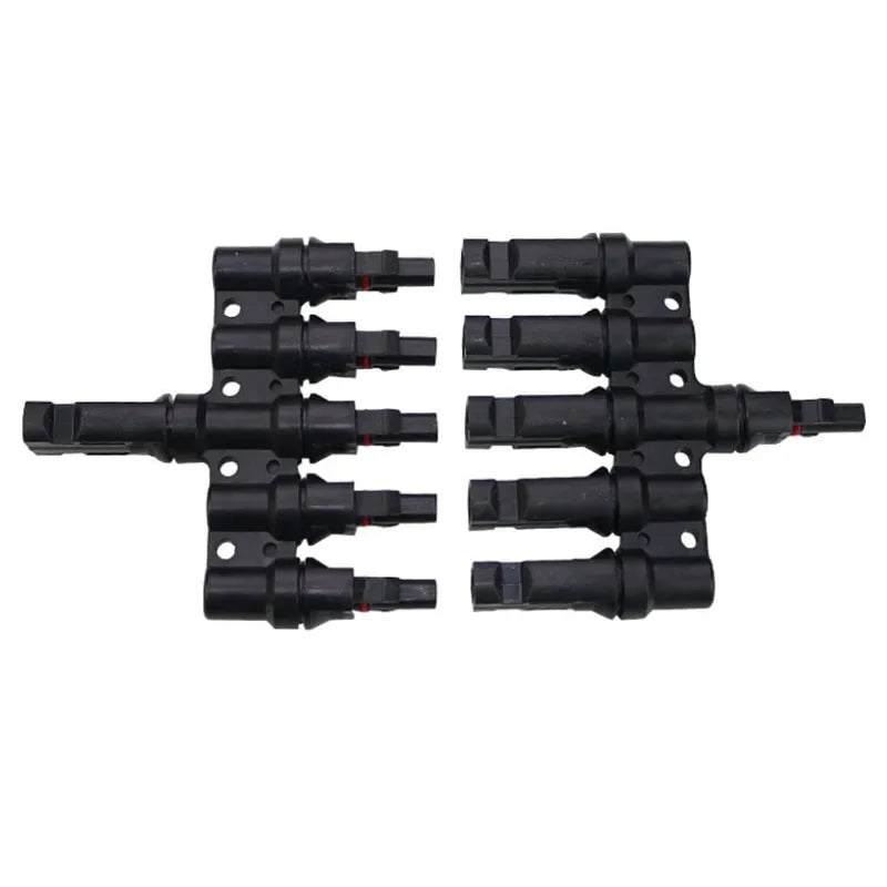 1/5/20/100 Sets PV T Branch Photovoltaic Solar Connector 1000V 30A Male Female 1 To 2/3/4/5/6 PV Plug 2/3/4/5/6IN 1OUT Adapter