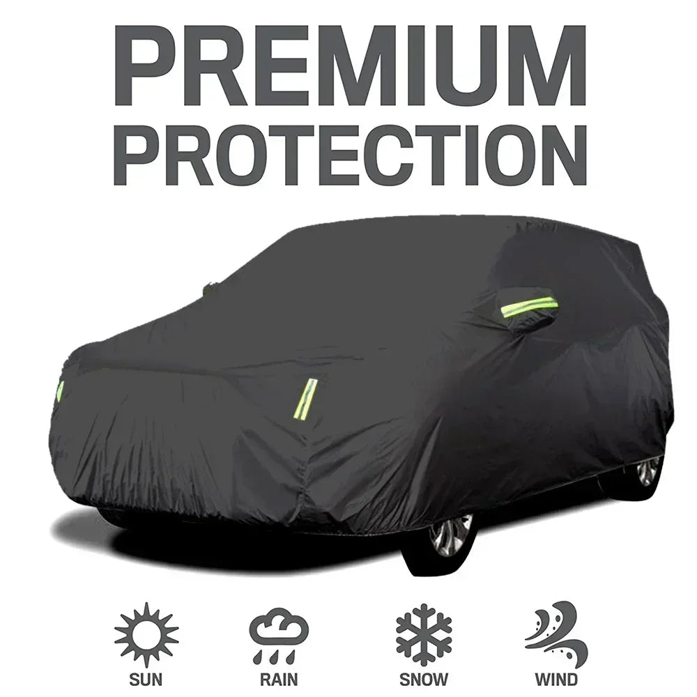 Universal For Audi A3 A4 A5 A6 A7 B7 B8 C5 Q2 Q3 Q5 7 Body Full Covers Black/Silver Outdoor Sun Snow Rain Protection Cover Amagi