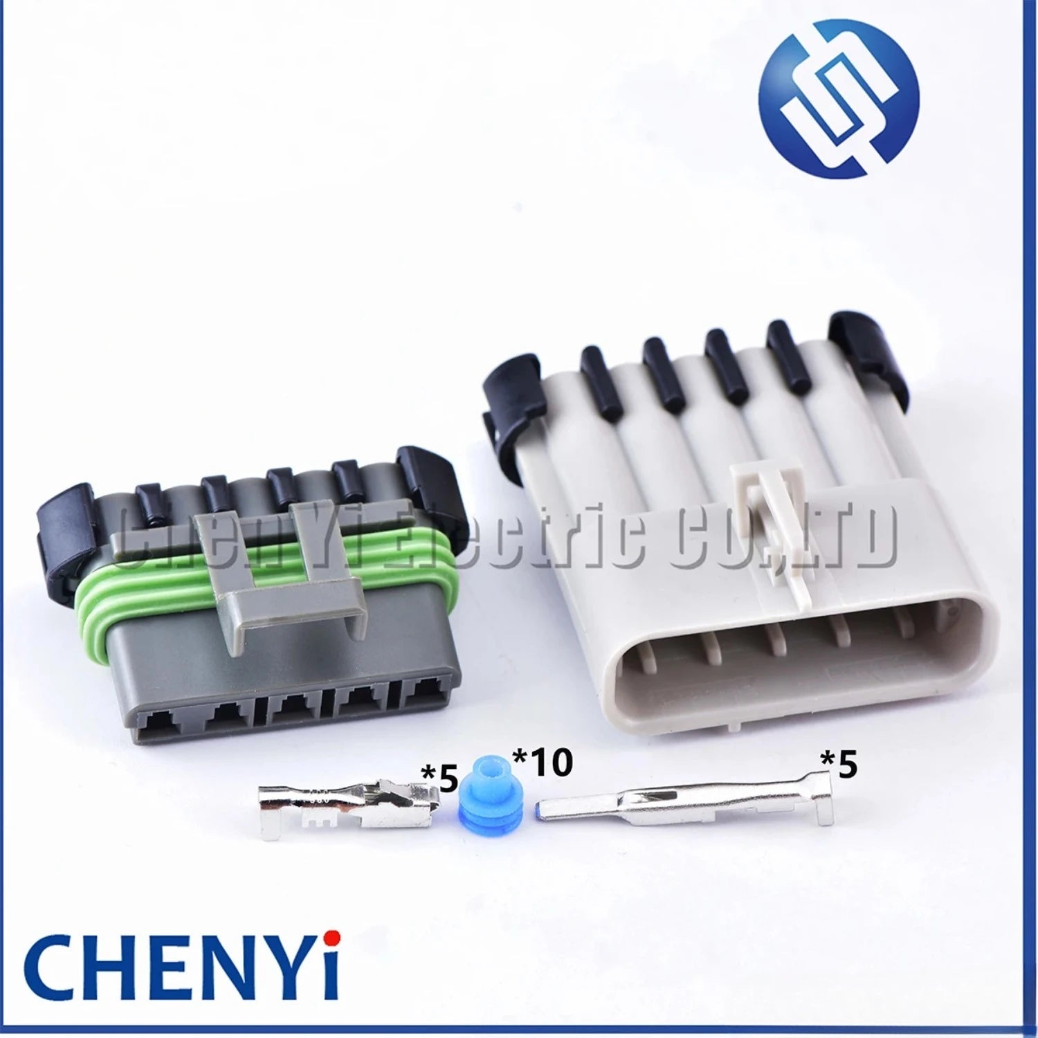 5 Pin Automotive Waterproof Male or Female Wiring Plug Grey Connector plug 1218-6400 12084891