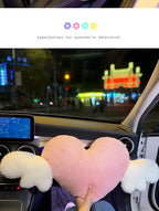 Car head pillow neck pillow cute cartoon love heart back pillow waist pillow seat back cushion Automotive Car Accessories New