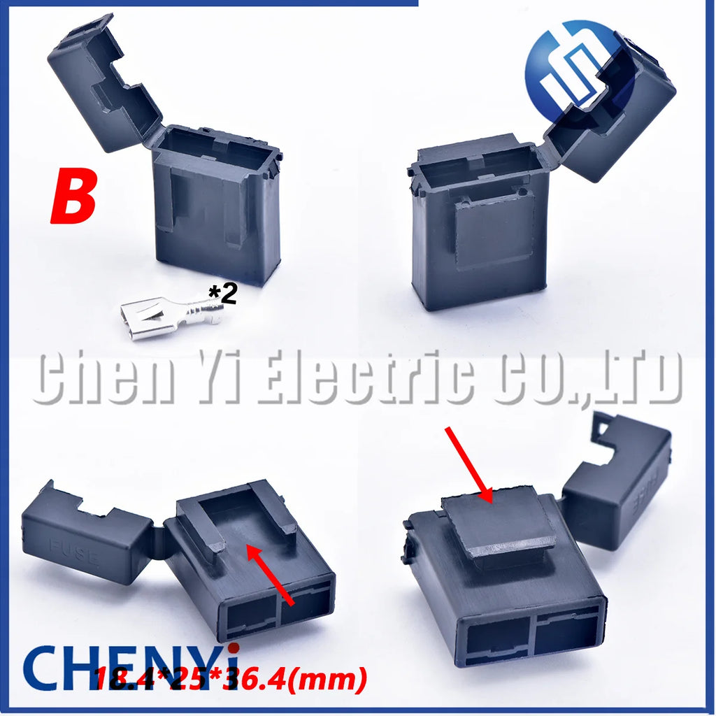 5 set Automotive insurance box Xenon lamp accessories fuse box BX2017A BX2017D BX2017 Medium Car Fuse Holder with Crimp Pins