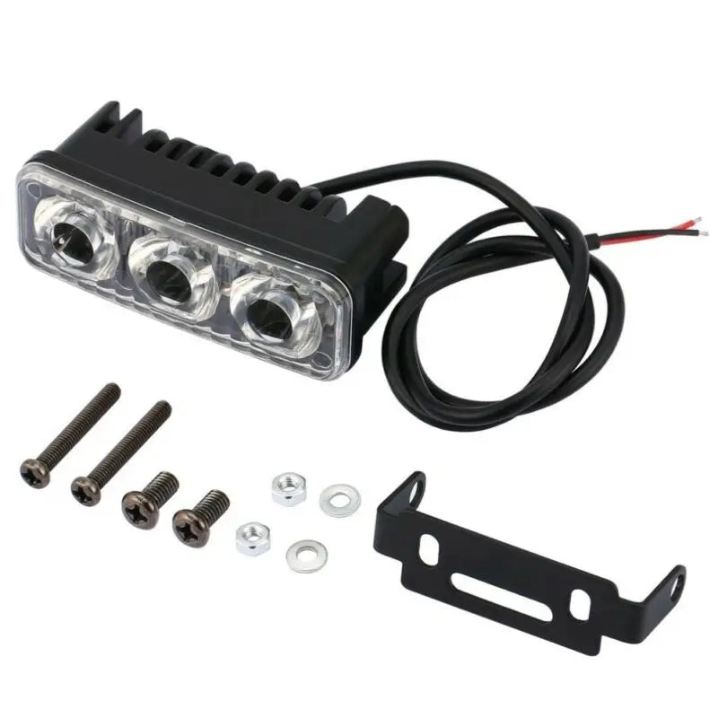 2pcs 3LED Car Work Light DRL Spotlight Super White High Power Waterproof Car Daytime Running Light Fog Lamp Driving Lamp