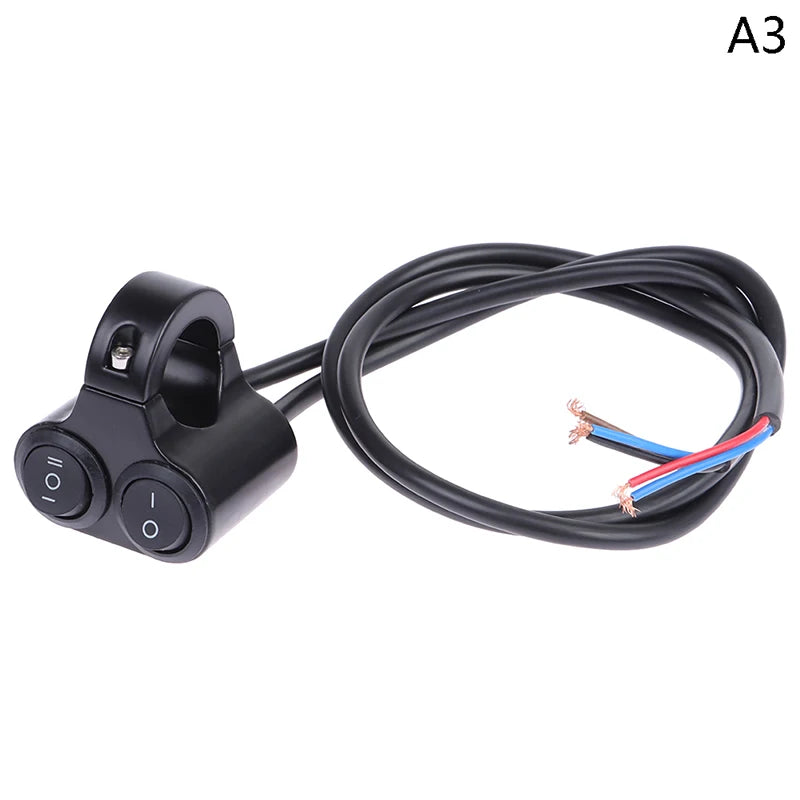 7/8" 22mm Aluminum Alloy 12V Motorcycle Handlebar Control Switch Dual Button Control Headlight Flasher Speaker Switch 2 Choice