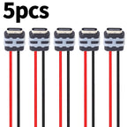 Waterproof USB-C Female Socket – 2-Pin 3A Black Wire Fast Charging Connector 6–12cm