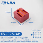 1 in Multiple Out Electrical Splitter Wire Connector Plug-in Terminal Block for Home Light Wiring Guide Rail Junction Box