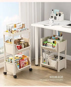 Versatile 2-5Tier Rolling Storage Cart with Wheels Perfect Bathroom Kitchen Office Ideal Groceries Snacks Toys Books Toiletries