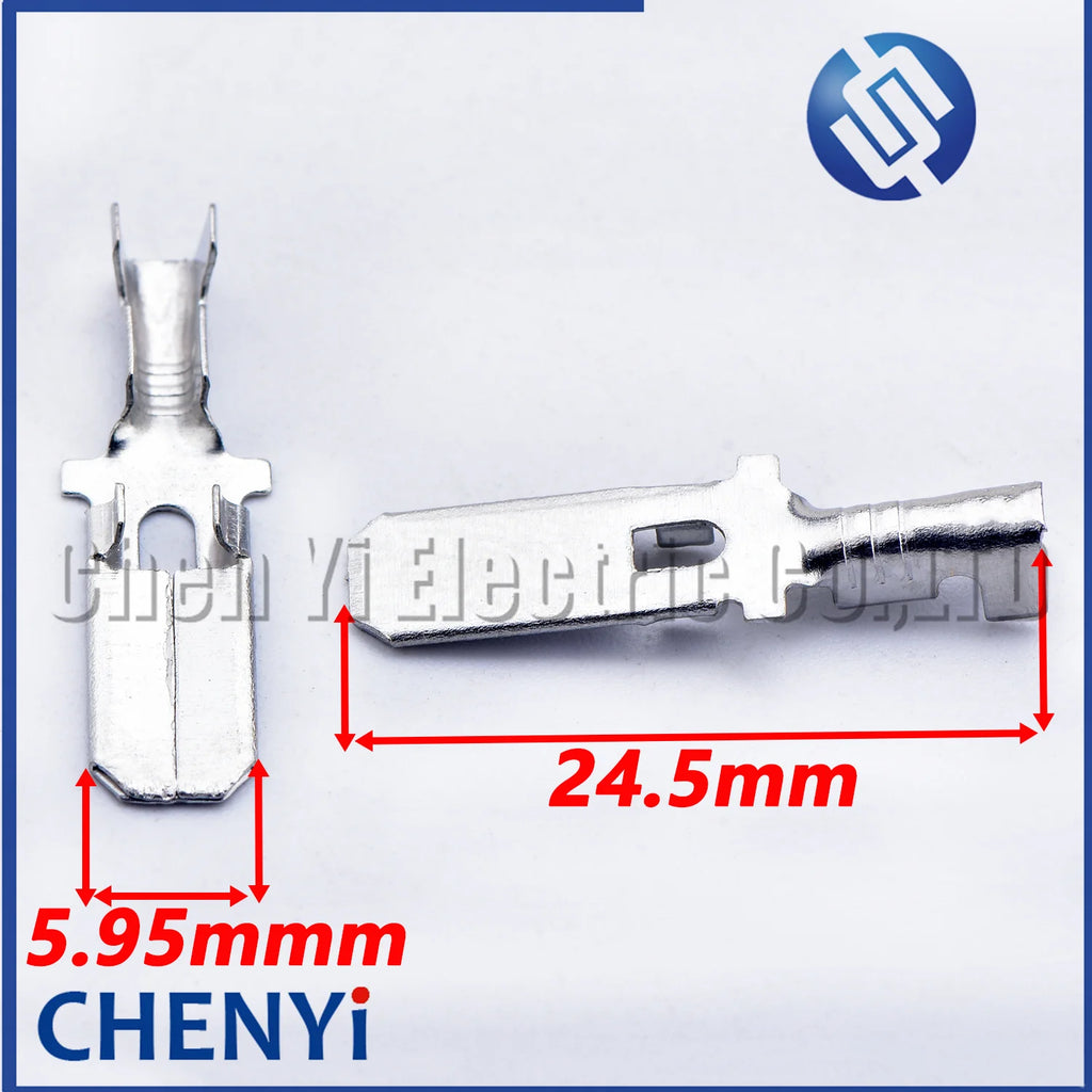 50 Pcs 6.3mm series male female auto wire terminal for connector crimp loose pin Brass tin plating terminals 1500-0080 7116-2641