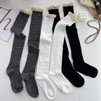 Knitted Lace Thigh High Stockings for Women Girls Casual Long Socks Sexy Tube Legging Lolita Over The Knee Leg Warmer Amagi