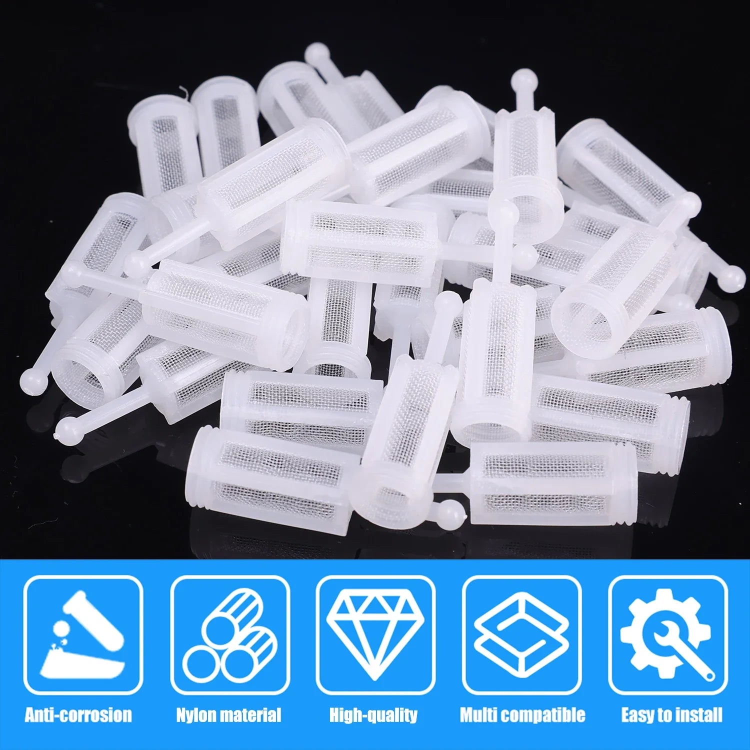 5-30PCS Car Paint Spray Gun Filter Anti Clogging Paint Feed Nozzle Replaceable Nylon Fine Mesh Filters for Automotive Detailing