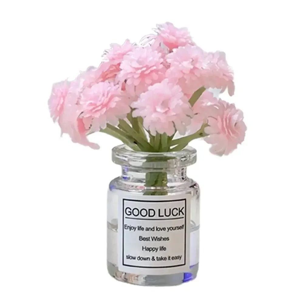 Car Interior Decoration Auto Dashboard Gadgets Ornament Cute Simulation Flowers Vase Sakura Gypsophila For Girl Woman Amagi