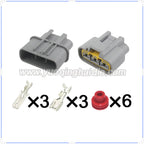 3 Pin Connectors Waterproof 6.3mm Male Female Connectors Automotive QLW Wiring Harness Cable Socket QLW-A-3F-GR QLW-A-3F-B