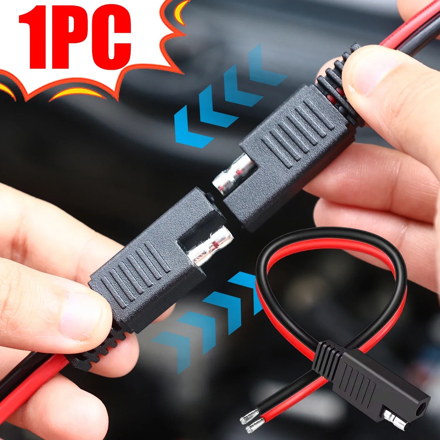 1-5PCS High-quality SAE Female and Male Power Extension Plug Cables Solar Cell Quick Disconnect Wiring Copper Harnesses